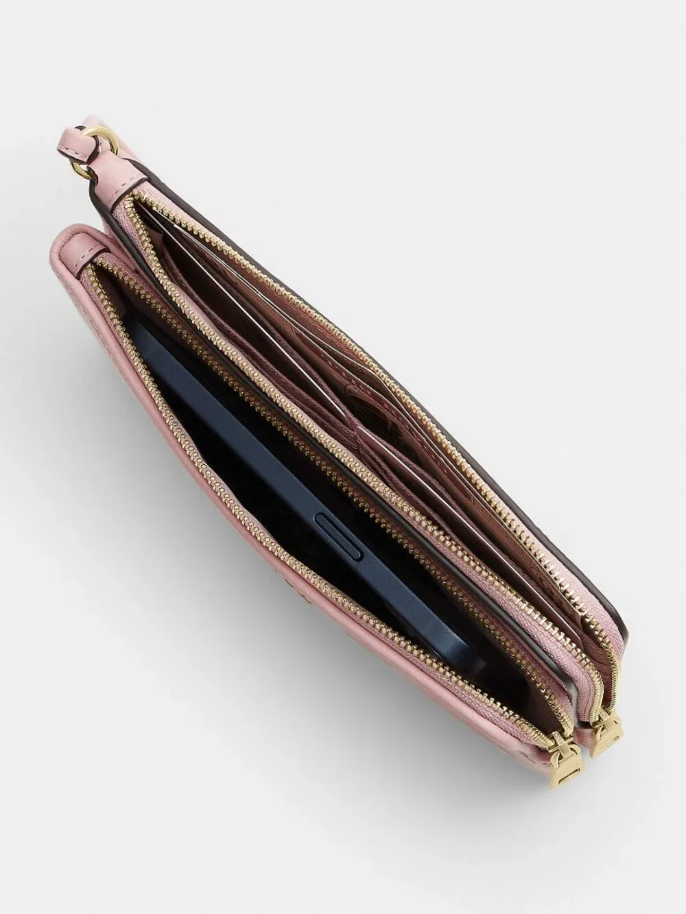 Coach Outlet Double Zip Wallet In Signature Denim